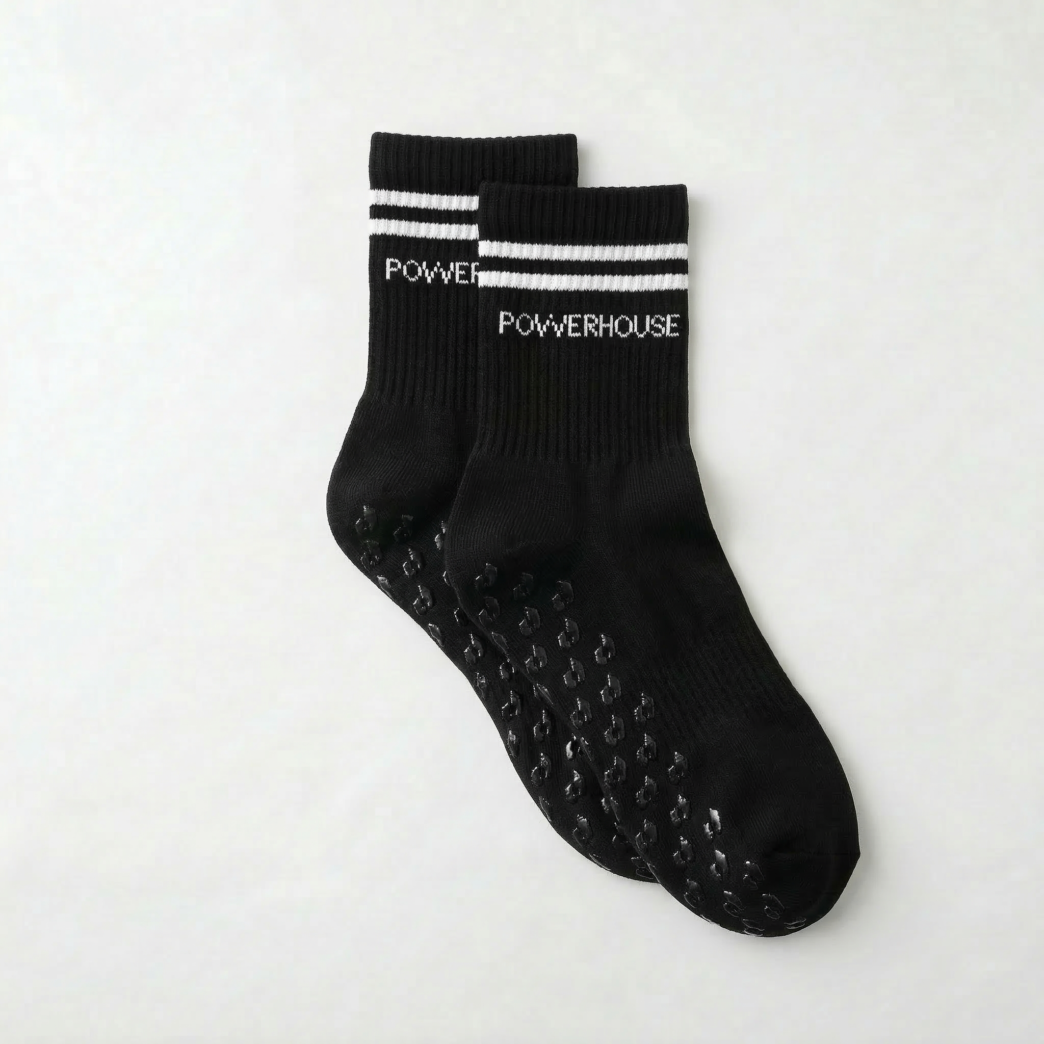 POWERHOUSE Studio Grip Socks - Black/White