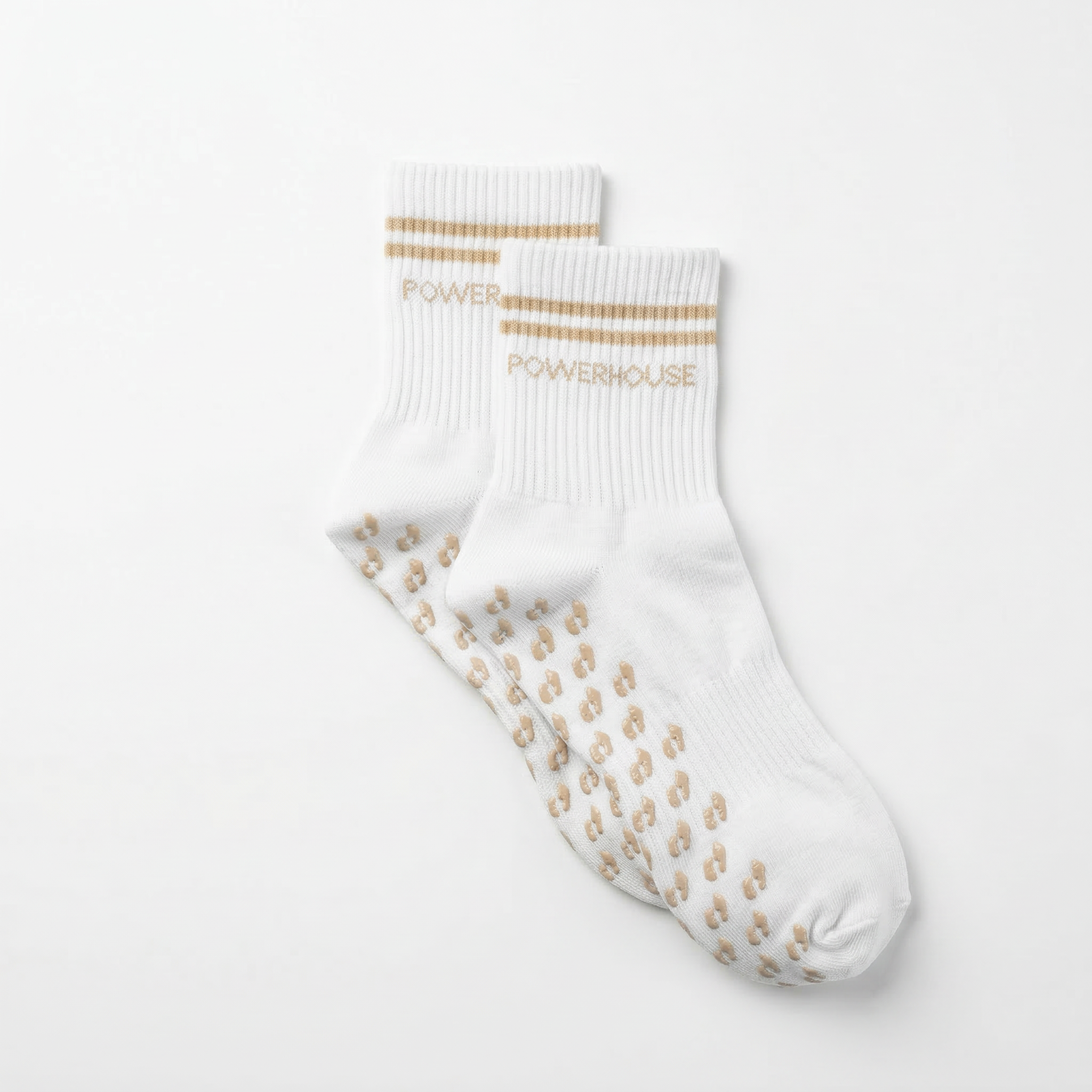 POWERHOUSE Studio Grip Socks - White/Cream